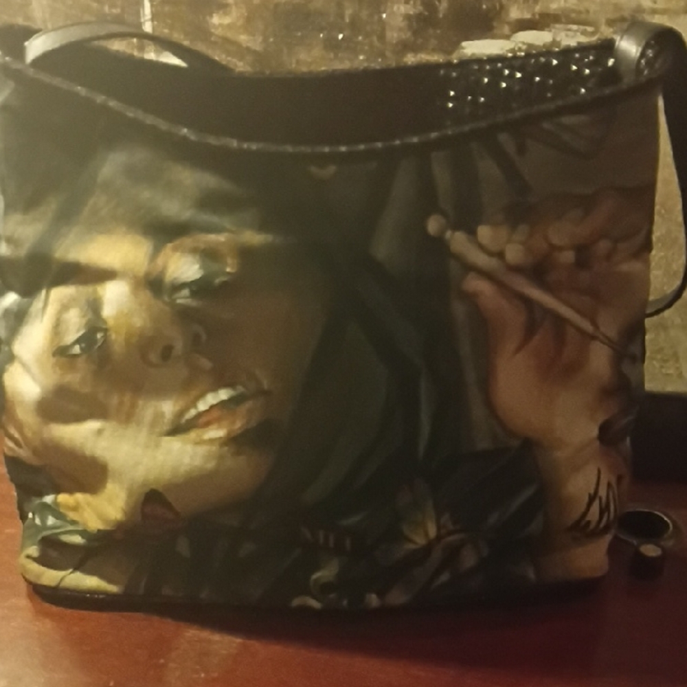 Artistic Women's Shoulder Bag with Unique Print